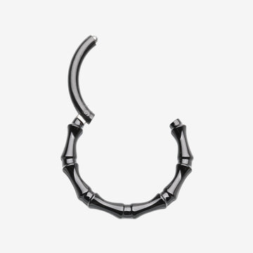 Detail View 1 of Blackline Tribal Bones Clicker Hoop Ring